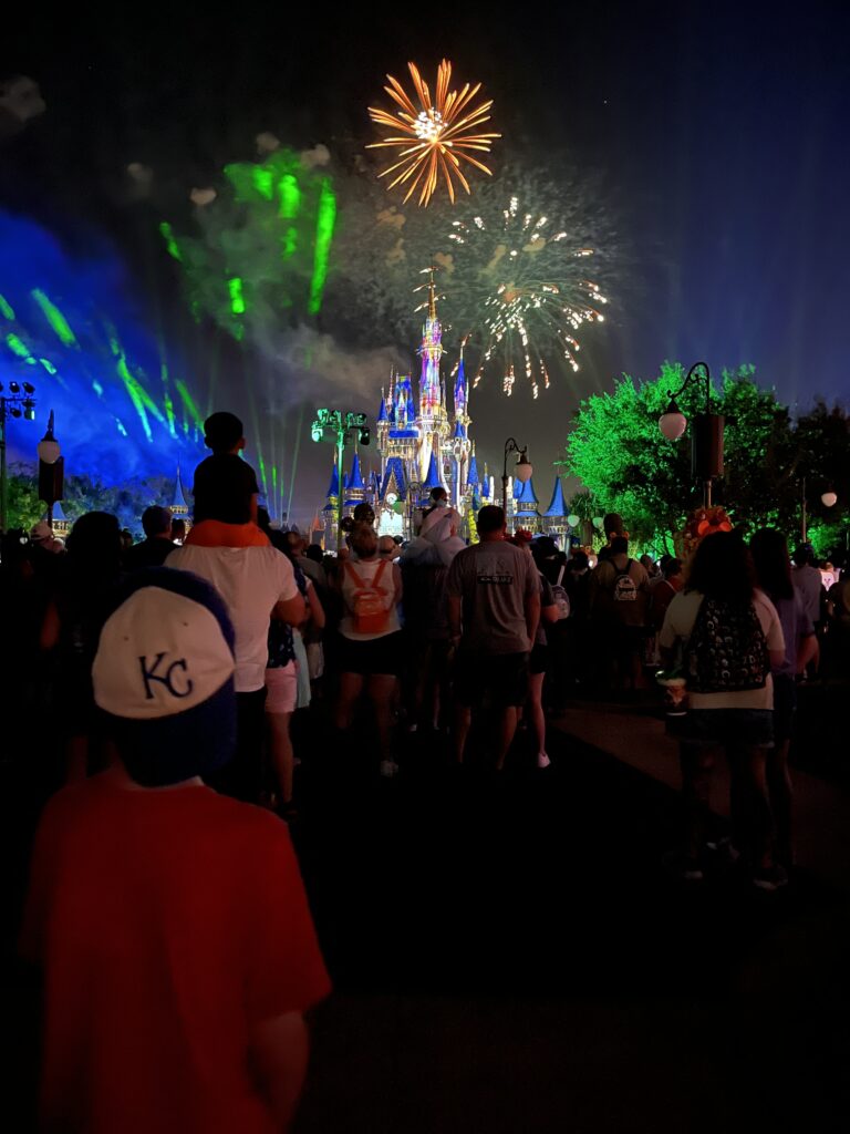 Our view from the reserved viewing area at Magic Kingdom
